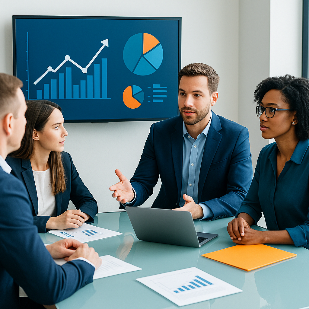 Equipo asesorando en mesa de trabajo